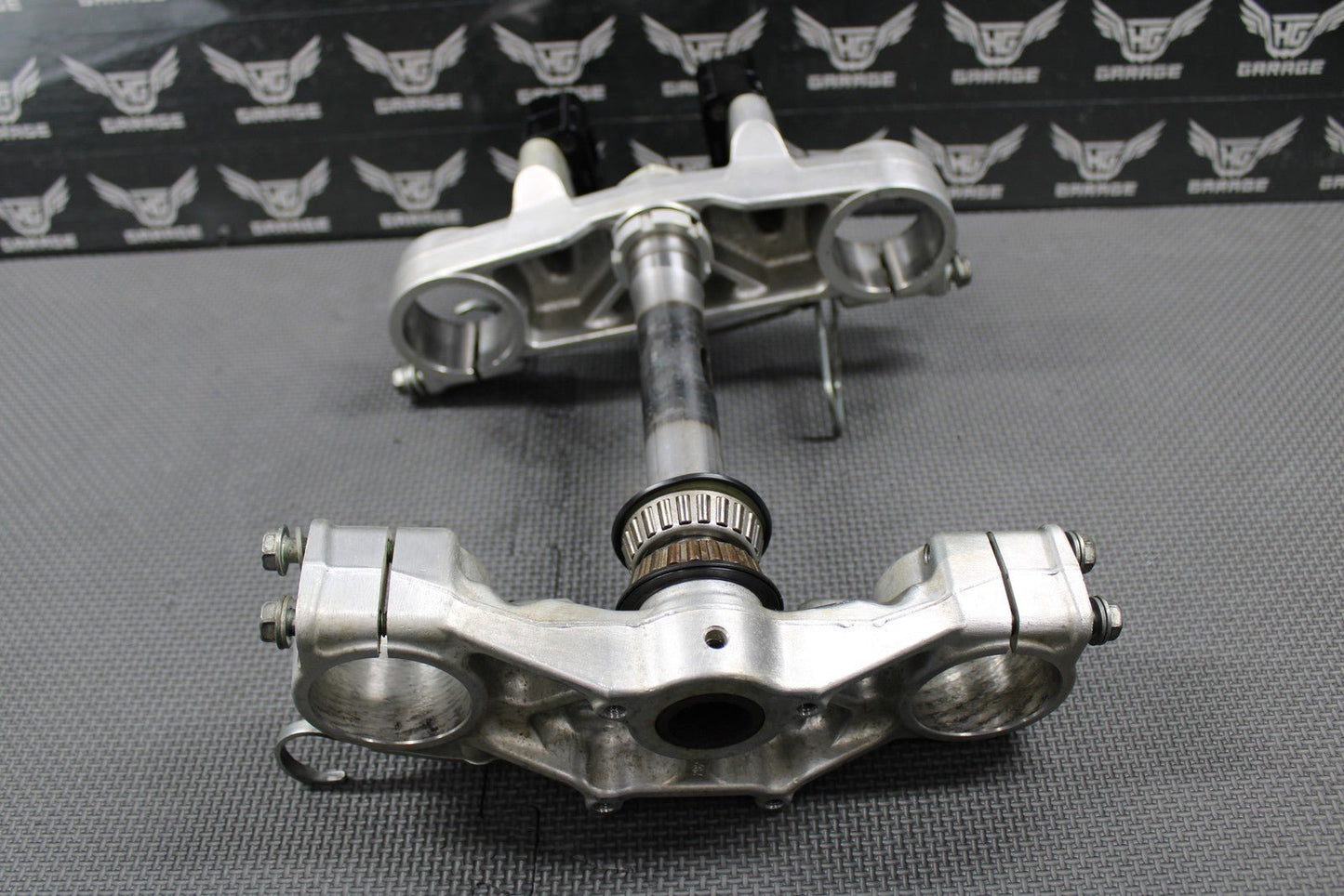 2003 KAWASAKI KLX400SR OEM FRONT FORK LOWER UPPER TRIPLE TREE STEM FAT BAR CLAMP - hggarage
