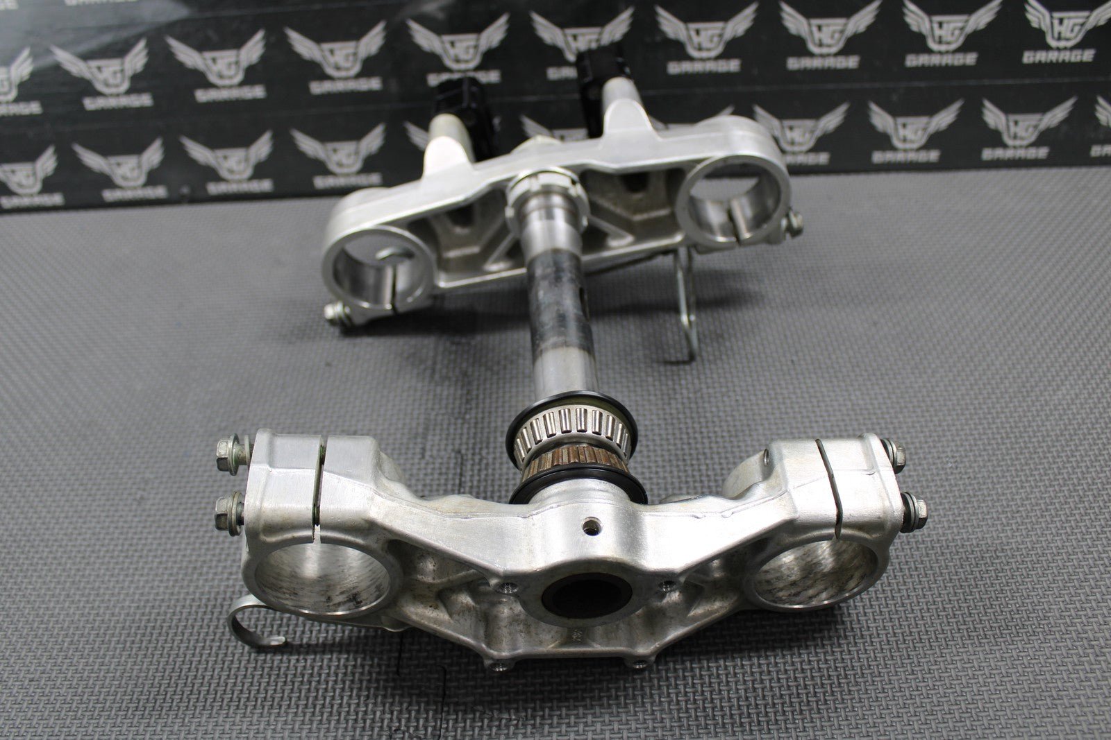 2003 KAWASAKI KLX400SR OEM FRONT FORK LOWER UPPER TRIPLE TREE STEM FAT BAR CLAMP - hggarage