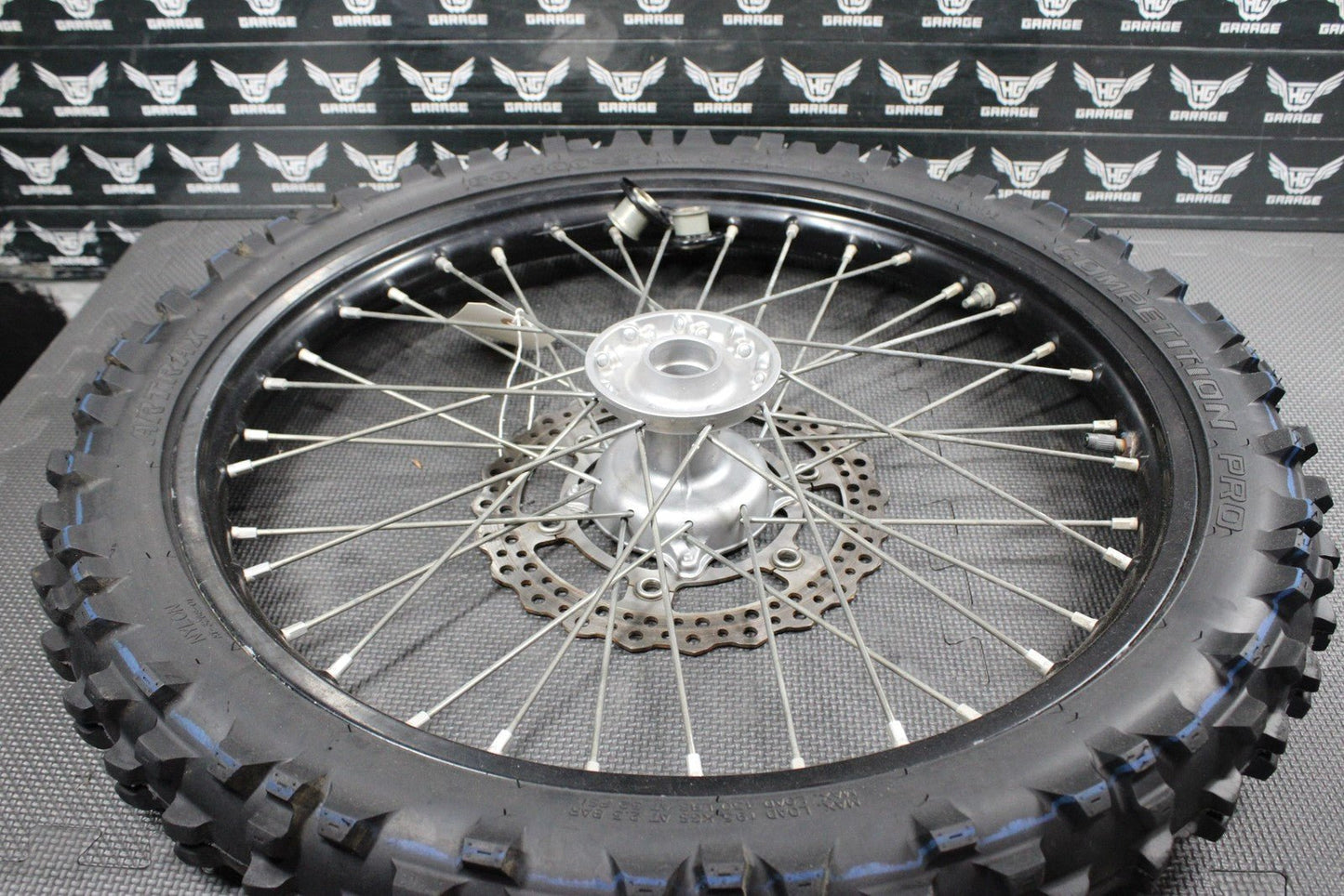 2014 KAWASAKI KX250F 10 - 18 OEM FRONT WHEEL RIM HUB SPOKES ASSEMBLY BLACK - hggarage