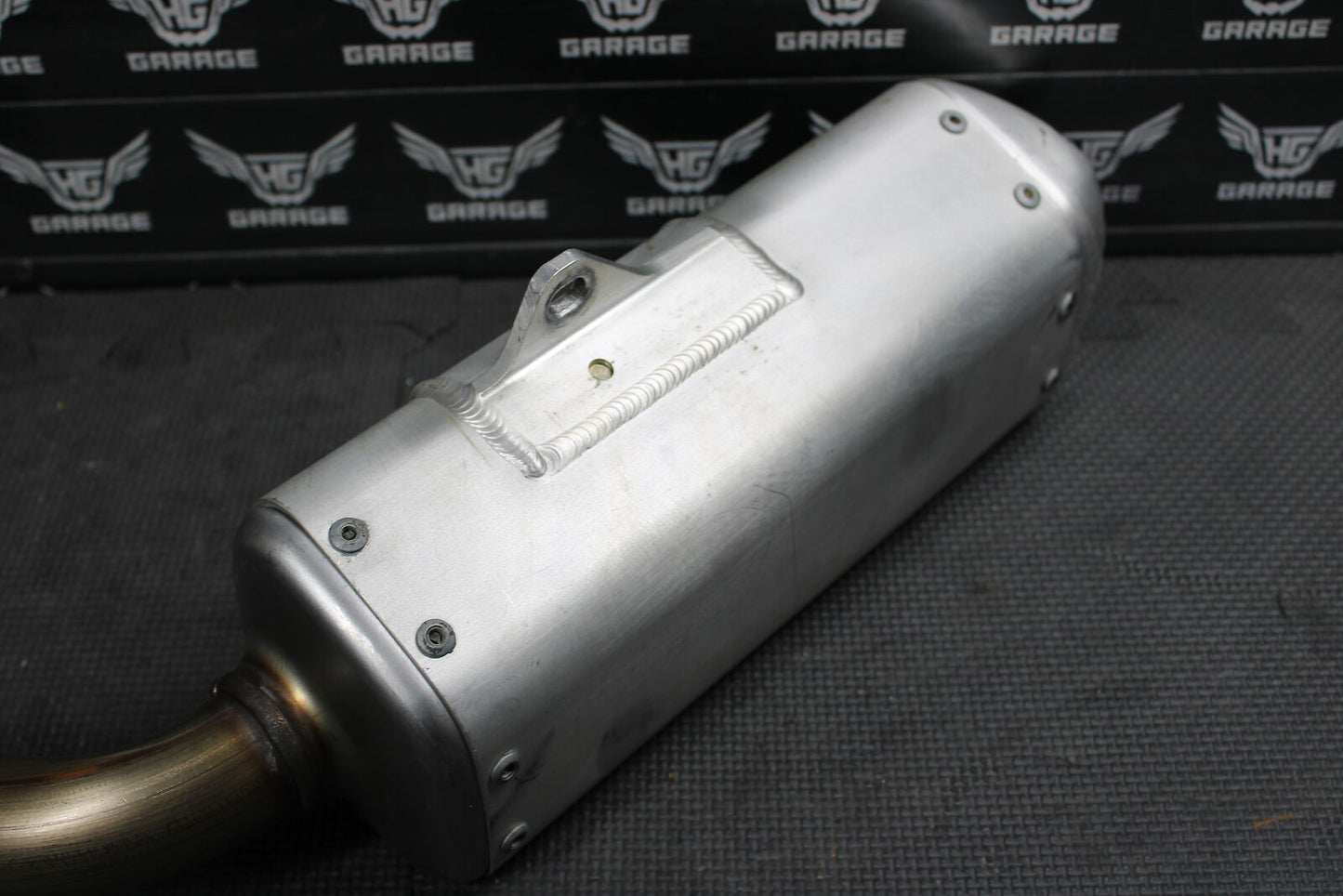 2014 HONDA CRF450R OEM LEFT MUFFLER EXHAUST SILENCER SLIP ON PIPE 18410-MEN-309