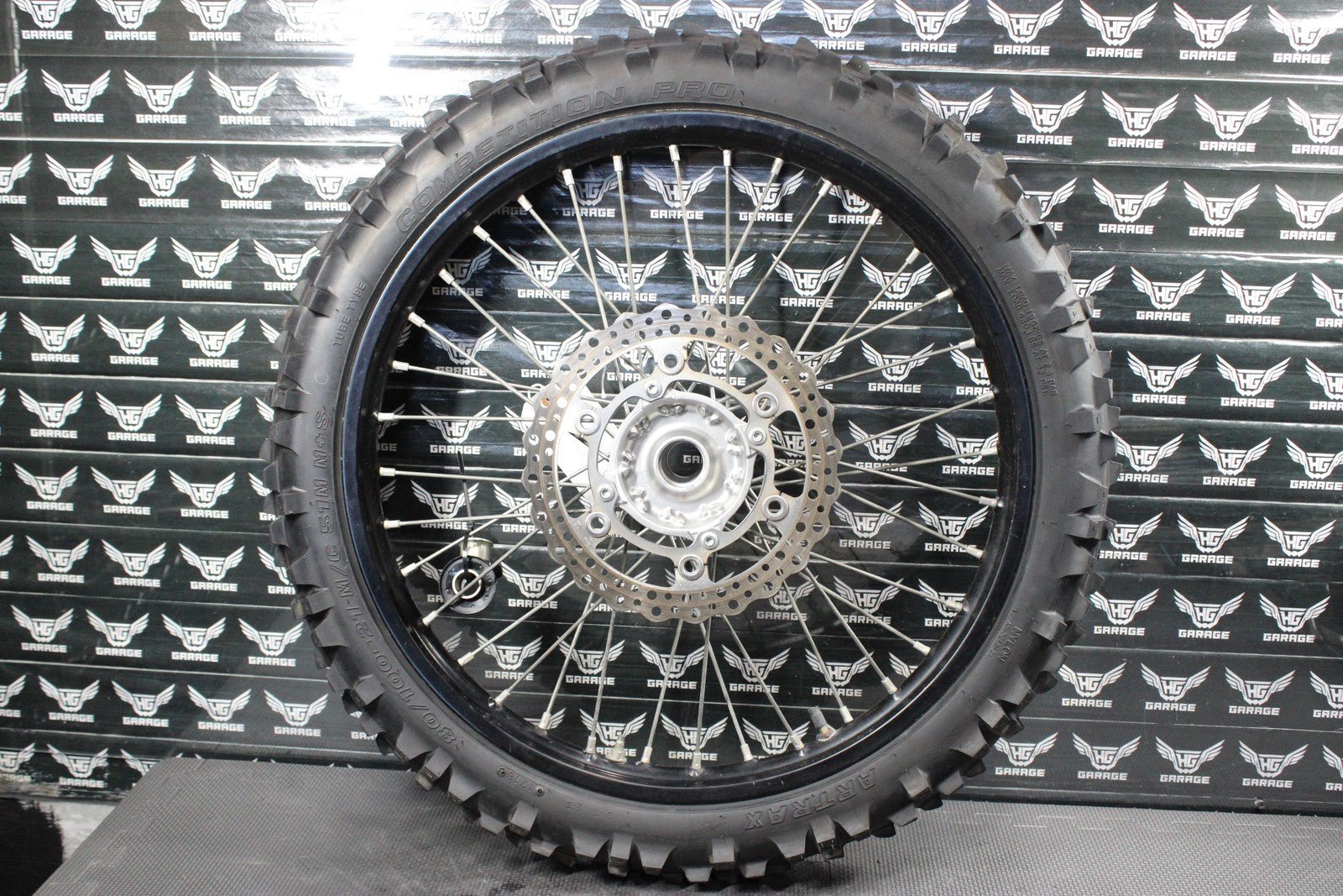 2014 KAWASAKI KX250F 10 - 18 OEM FRONT WHEEL RIM HUB SPOKES ASSEMBLY BLACK - hggarage