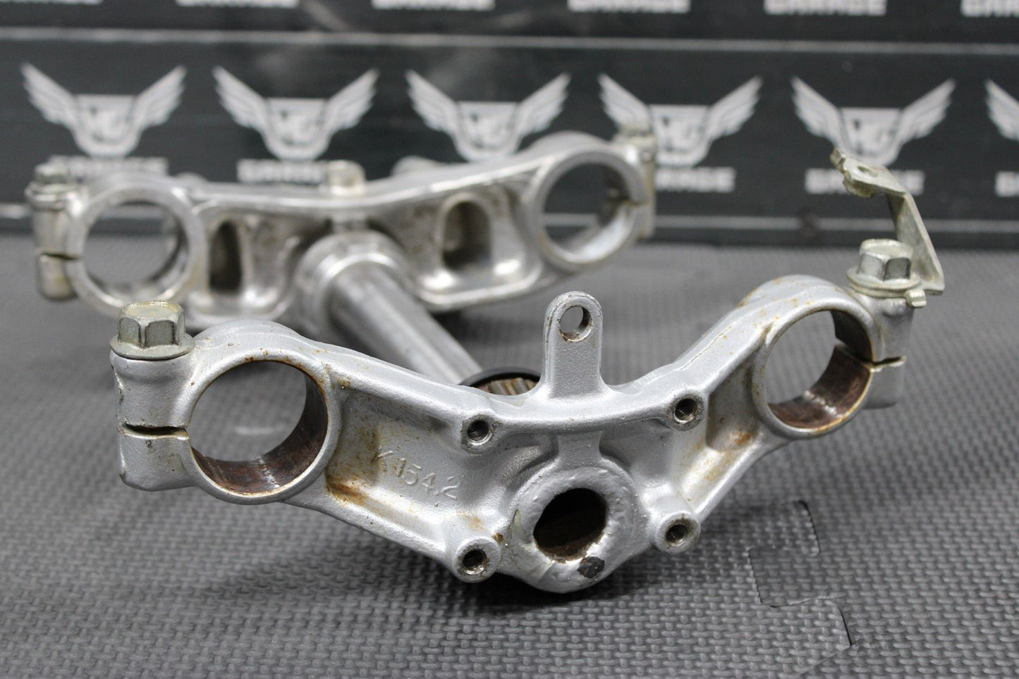 2003 00 - 04 KAWASAKI KX65 OEM FRONT FORKS LOWER UPPER TRIPLE TREE STEM CLAMP - hggarage