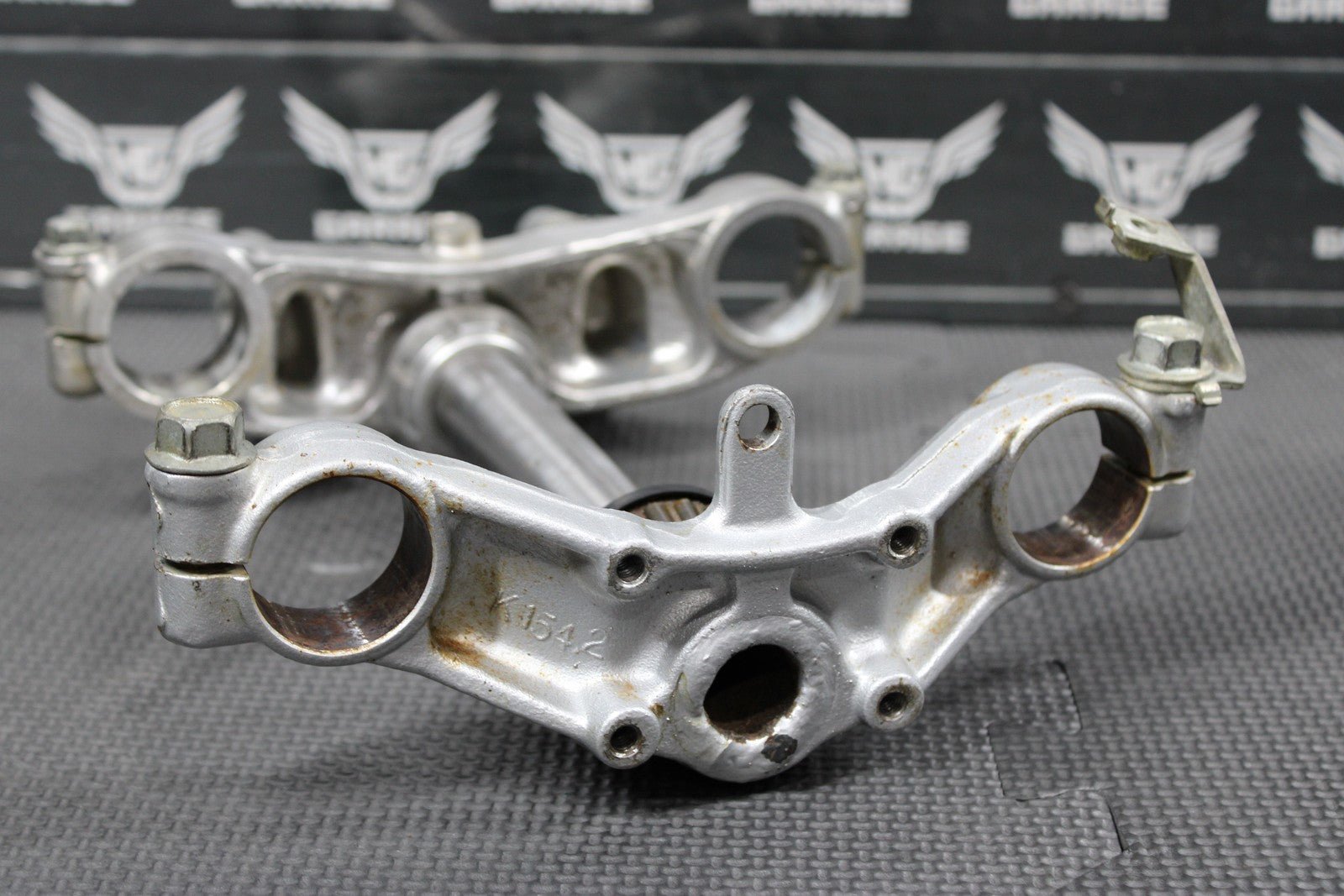 2003 00 - 04 KAWASAKI KX65 OEM FRONT FORKS LOWER UPPER TRIPLE TREE STEM CLAMP - hggarage