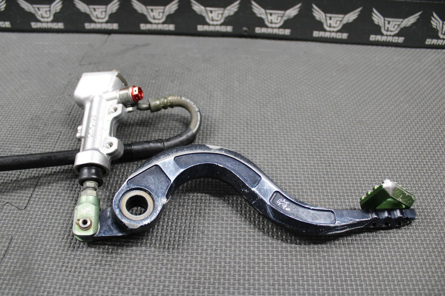 2007 06 - 09 KAWASAKI KX250F REAR BACK BRAKE CALIPER MASTER CYLINDER FORGED LEVER - hggarage