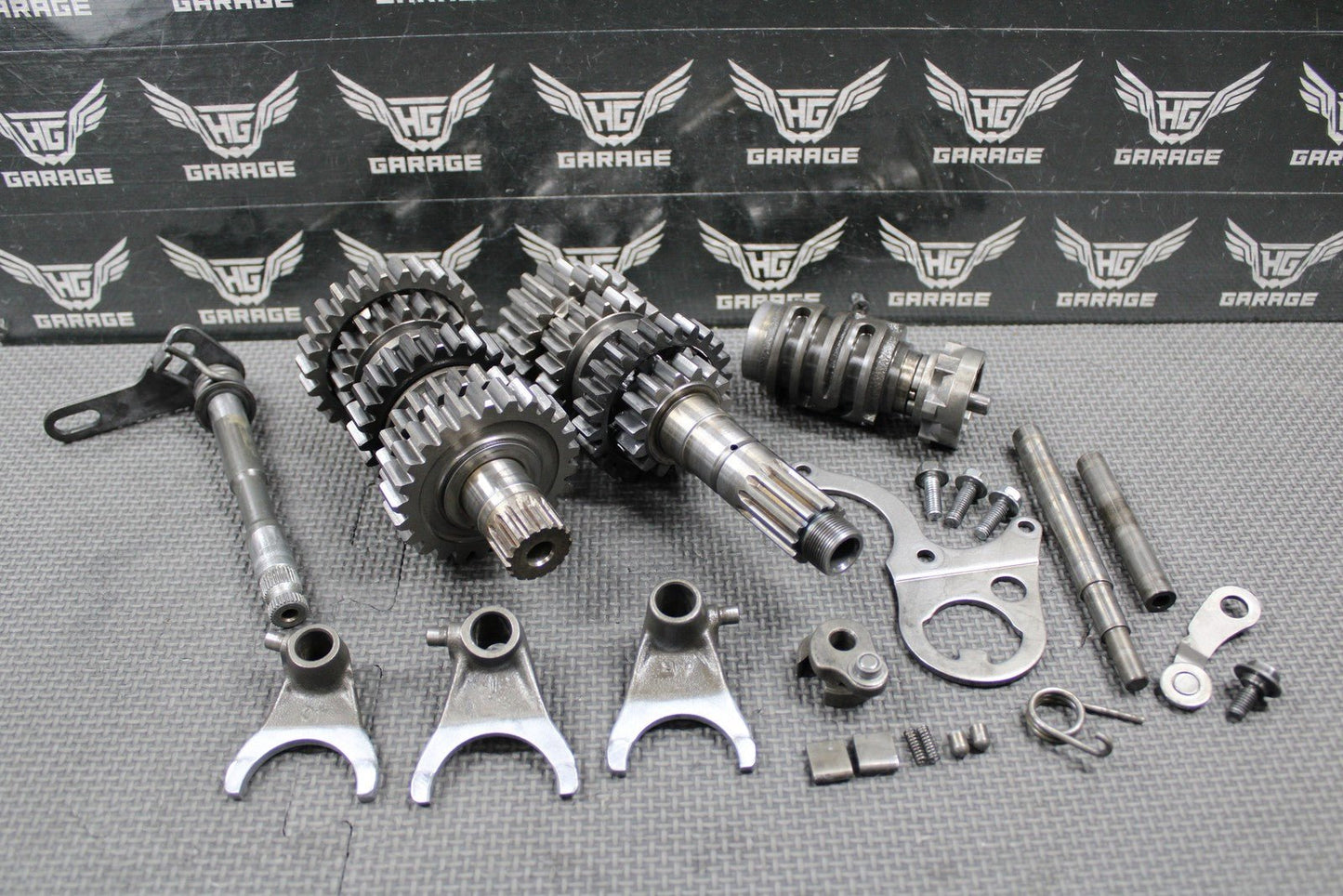 1988 88 - 91 HONDA CR250R OEM TRANSMISSION TRANNY GEARBOX GEARS SHIFT FORKS GOOD! - hggarage