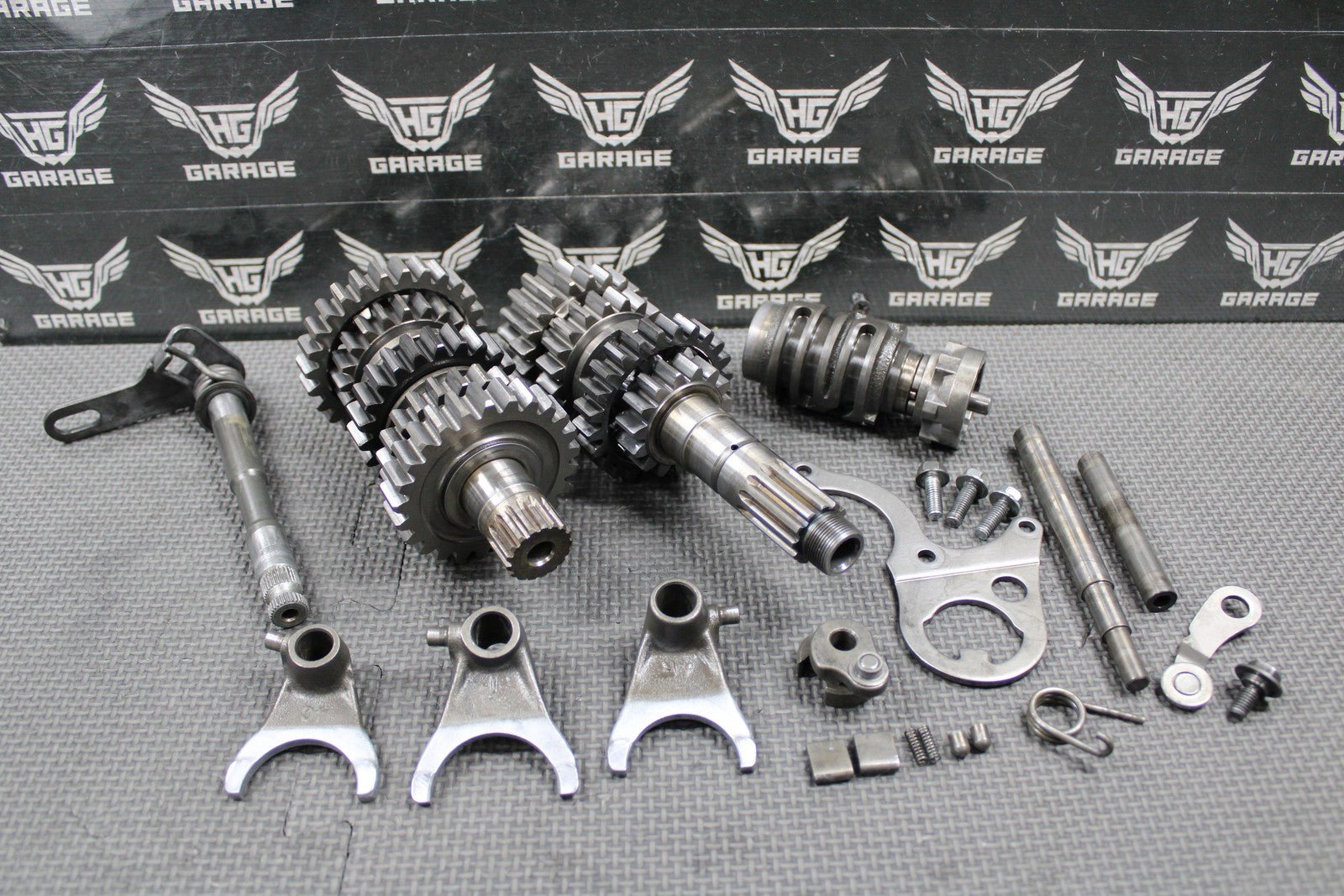 1988 88 - 91 HONDA CR250R OEM TRANSMISSION TRANNY GEARBOX GEARS SHIFT FORKS GOOD! - hggarage