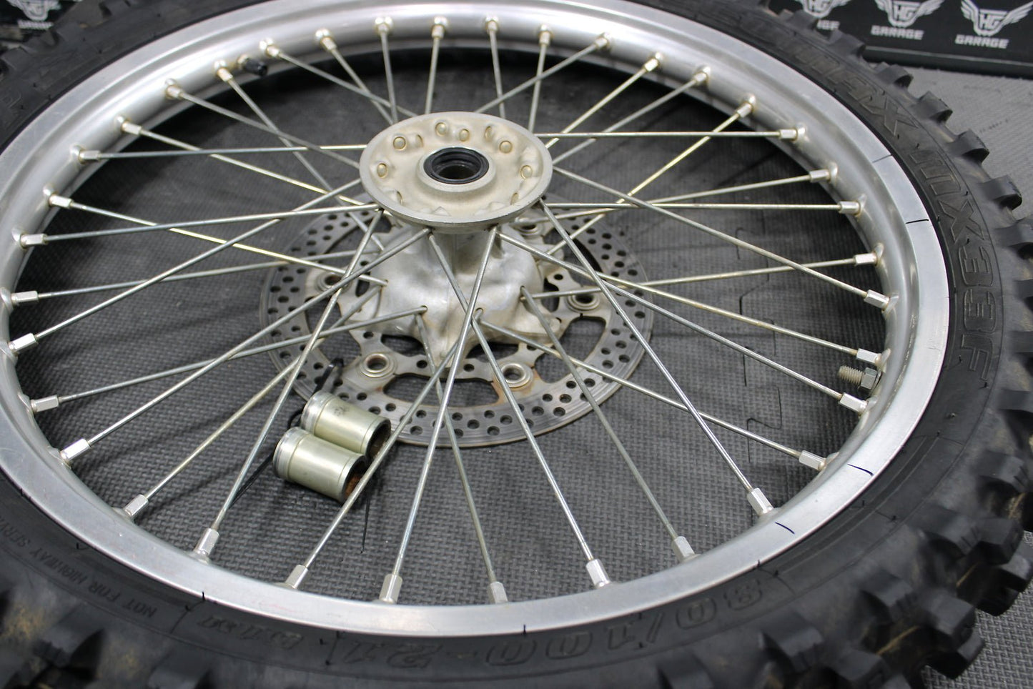 2004 Suzuki RM250 OEM Excel 21" Front Wheel Rim Hub 54111 - 36E00 55311 - 28C01 - hggarage