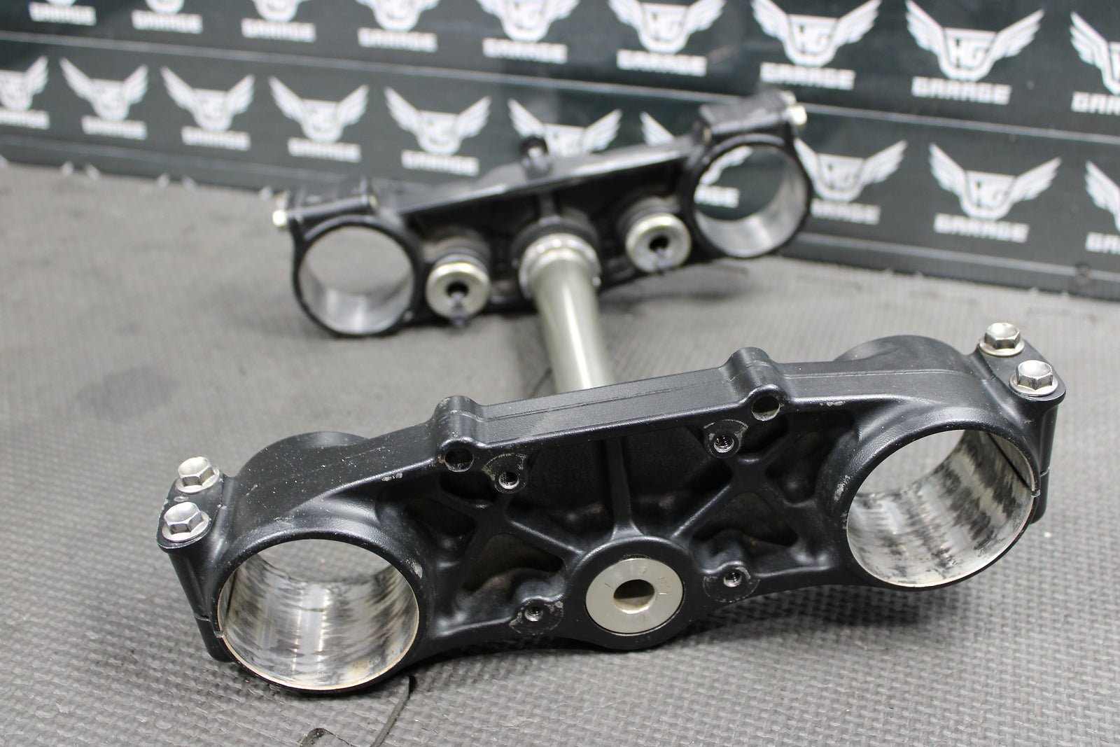2009 KAWASAKI KX250F OEM FRONT FORKS LOWER UPPER TRIPLE TREE STEM CLAMP STEERING - hggarage