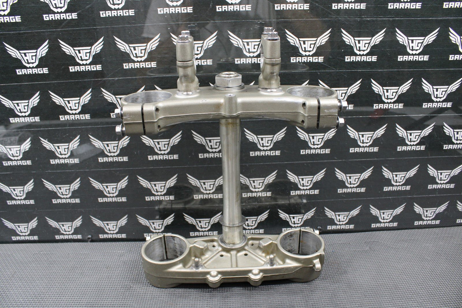 2009 YAMAHA YZ450F OEM FRONT FORKS LOWER UPPER TRIPLE TREE STEM BAR CLAMP STEM - hggarage