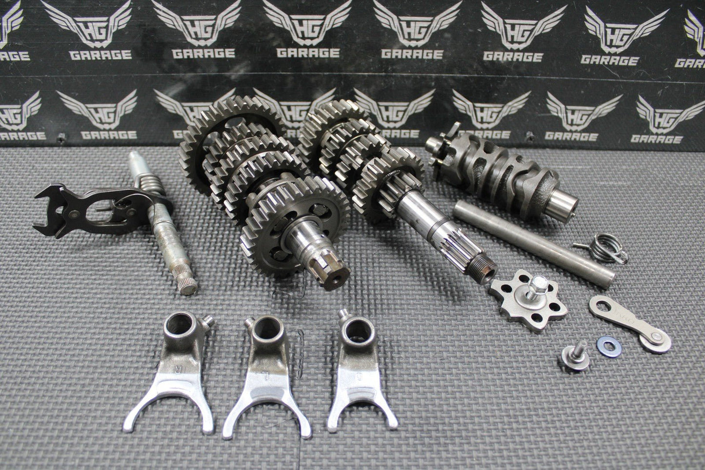1988 1989 HONDA XR250R OEM TRANSMISSION TRANNY GEARBOX GEARS SHIFT FORKS GOOD! - hggarage