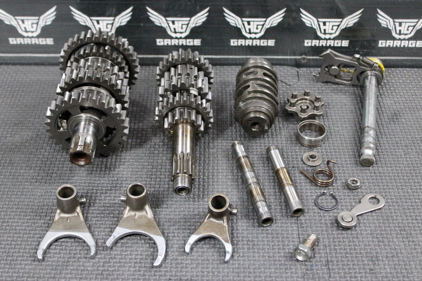 1996 KAWASAKI KX125 94 - 98 OEM TRANSMISSION GEARS GEARBOX SHIFT FORKS DRUM SHAFTS - hggarage