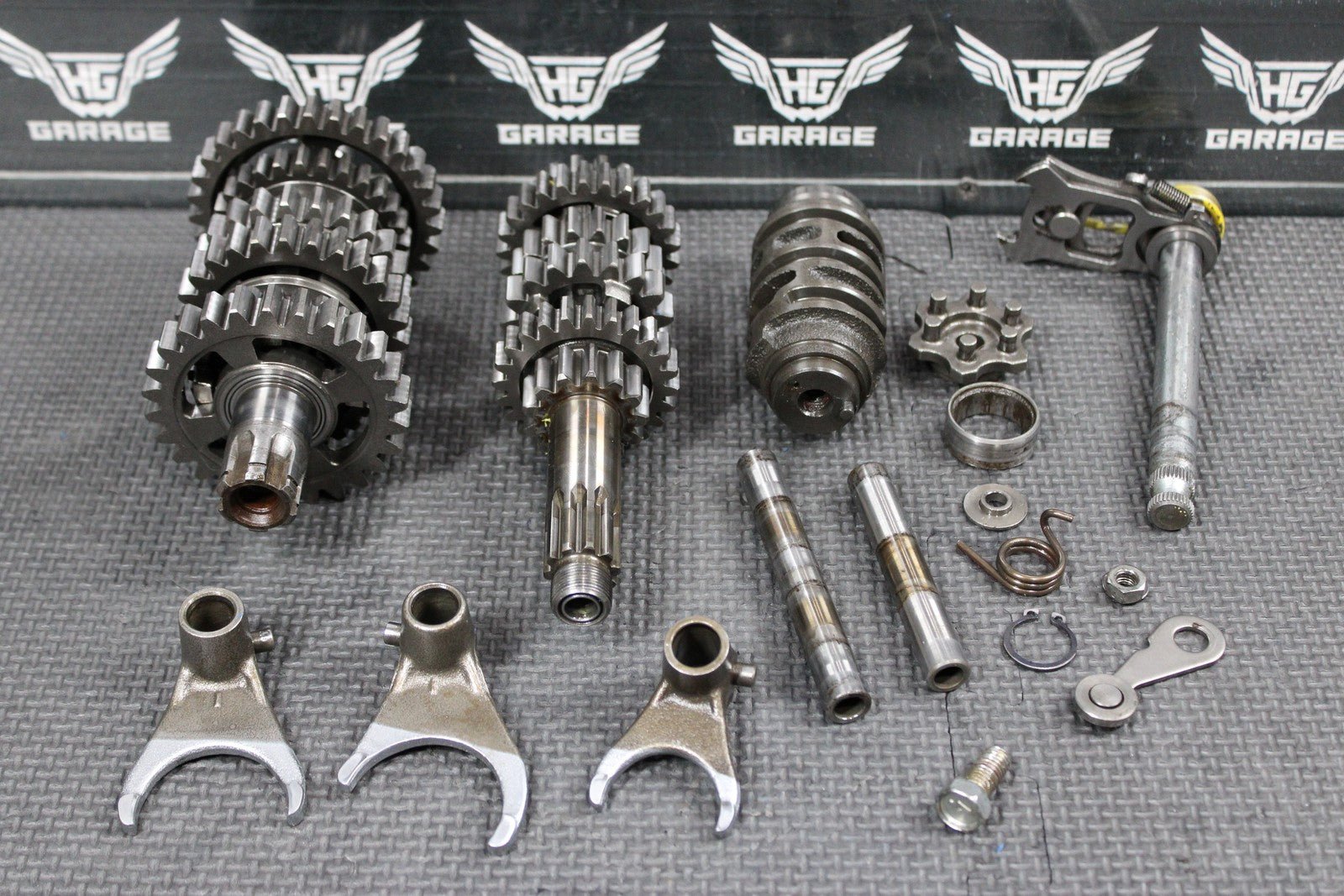 1996 KAWASAKI KX125 94 - 98 OEM TRANSMISSION GEARS GEARBOX SHIFT FORKS DRUM SHAFTS - hggarage