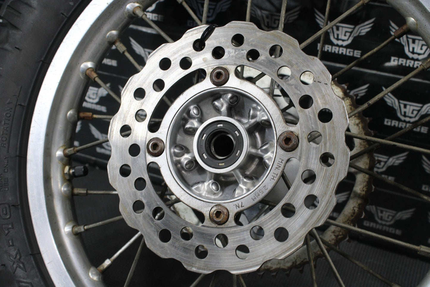 2008 KAWASAKI KLX140 14" SMALL WHEEL OEM REAR BACK WHEEL RIM HUB - hggarage