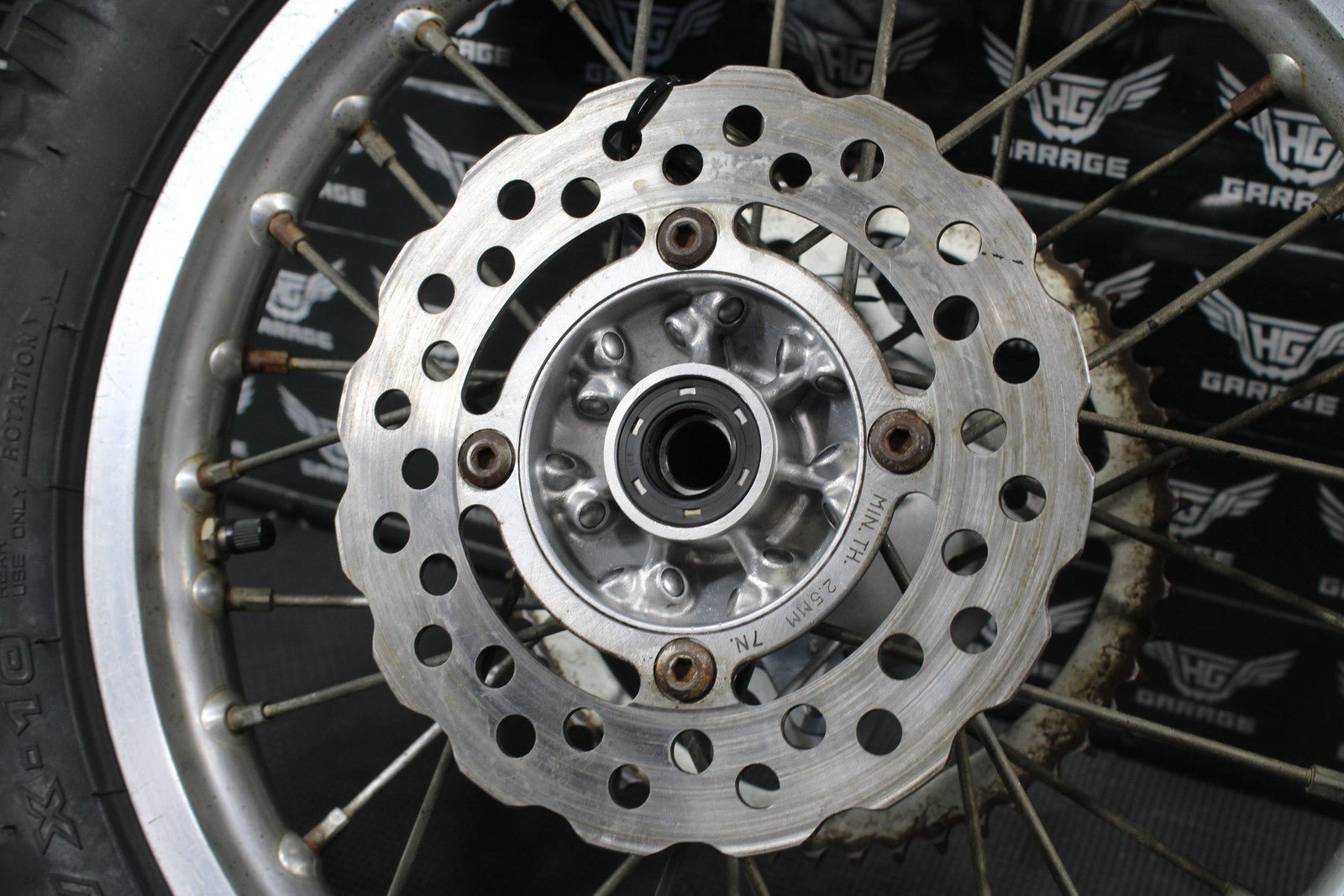 2008 KAWASAKI KLX140 14" SMALL WHEEL OEM REAR BACK WHEEL RIM HUB - hggarage