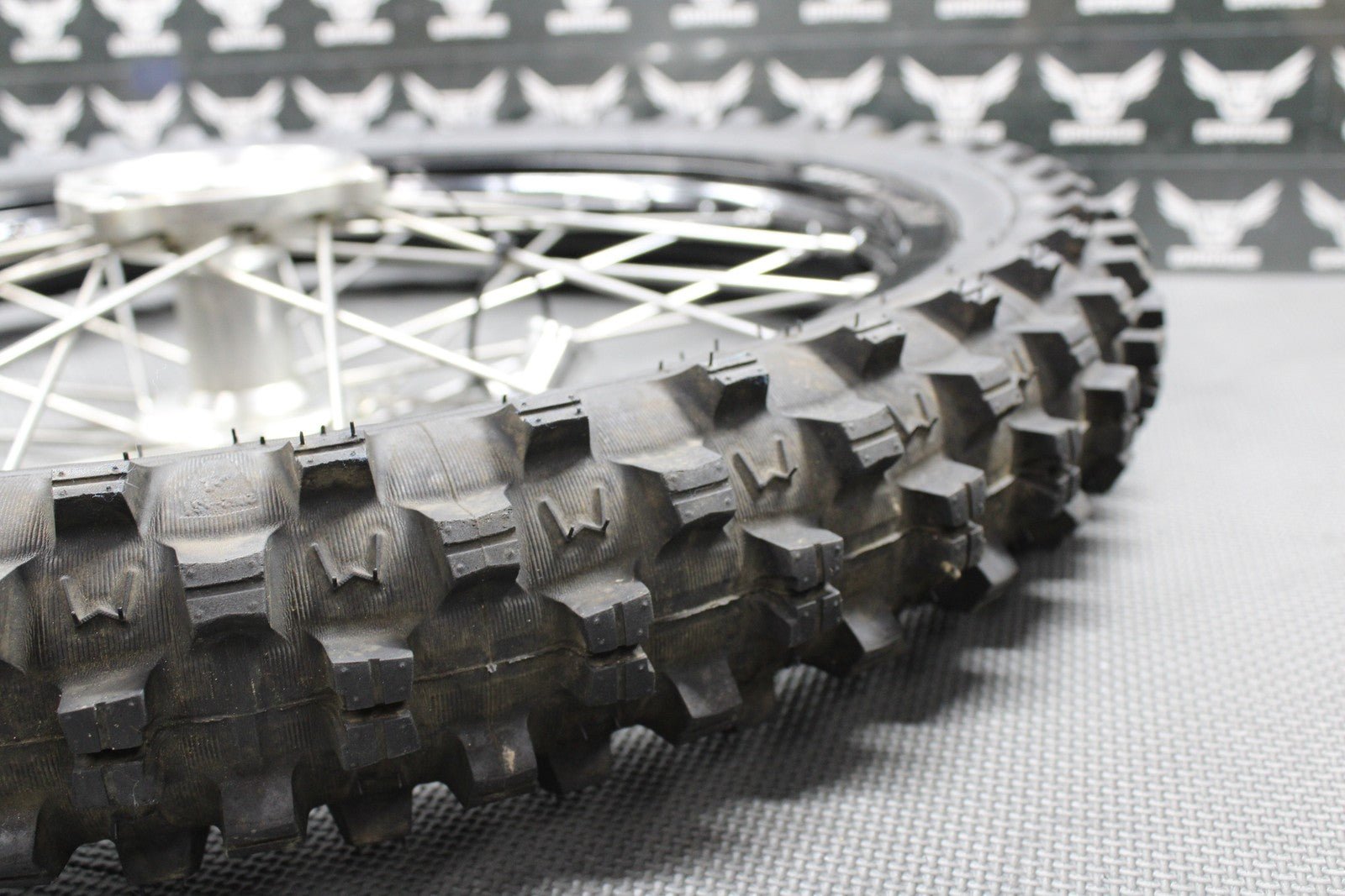 2014 KAWASAKI 10 - 18 KX250F WARP 9 BLACK FRONT WHEEL RIM BILLET HUB LIKE NEW TIRE - hggarage