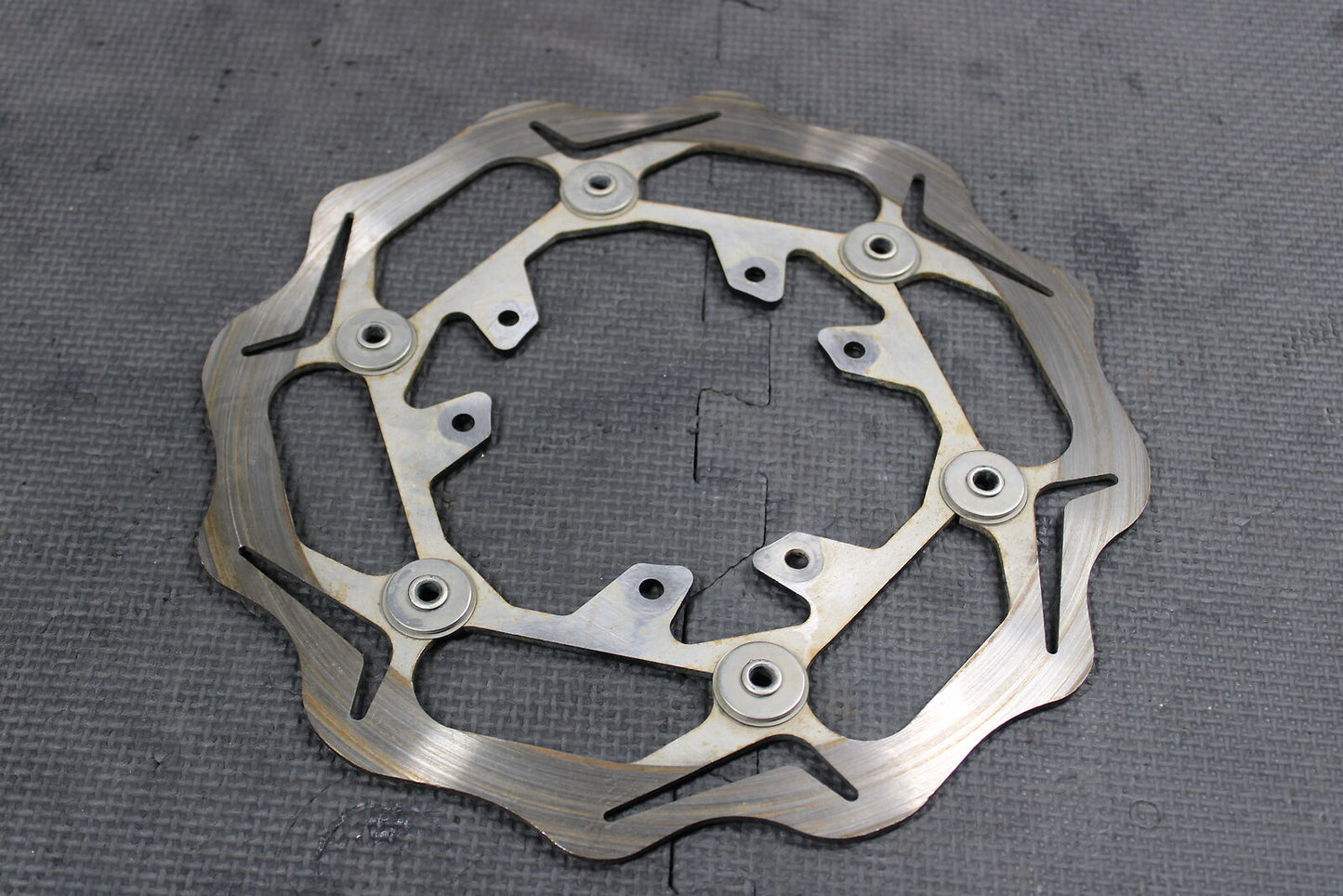 2013 HONDA CRF450R BRAKING OVERSIZED FRONT BRAKE DISC ROTOR BRACKET ASSEMBLY