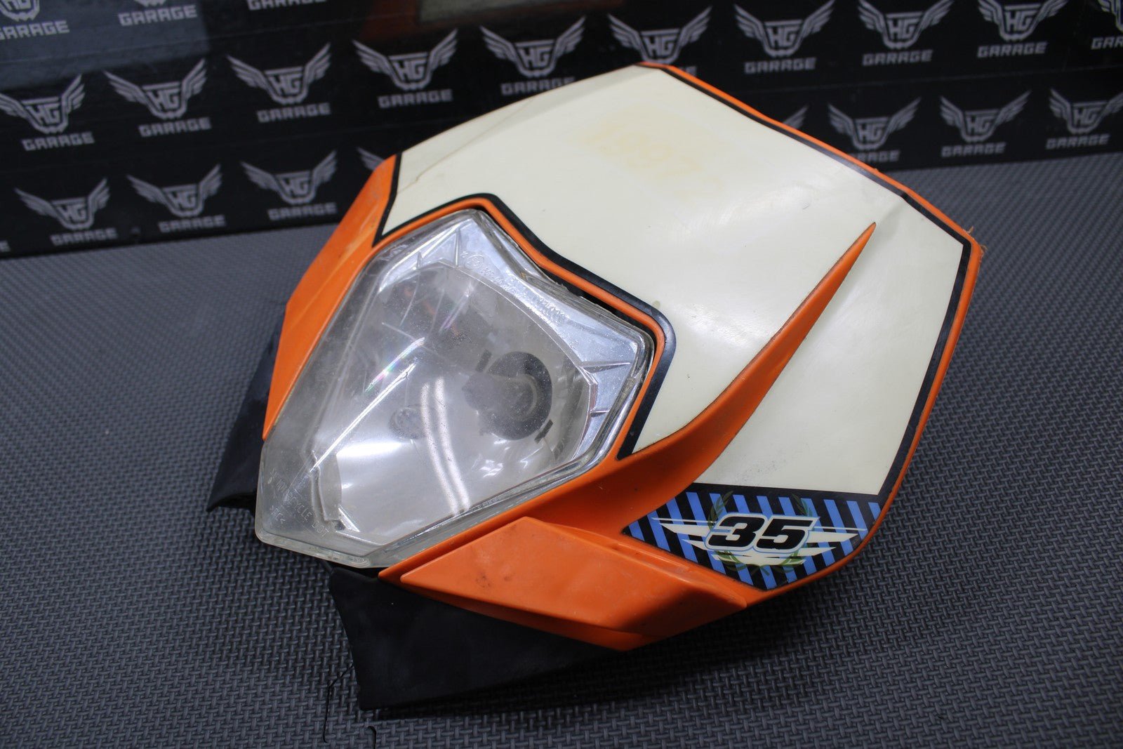 2010 KTM 250 XCF - W OEM HEADLIGHT SHROUD NUMBER PLATE HEAD LIGHT 7730800704404 - hggarage