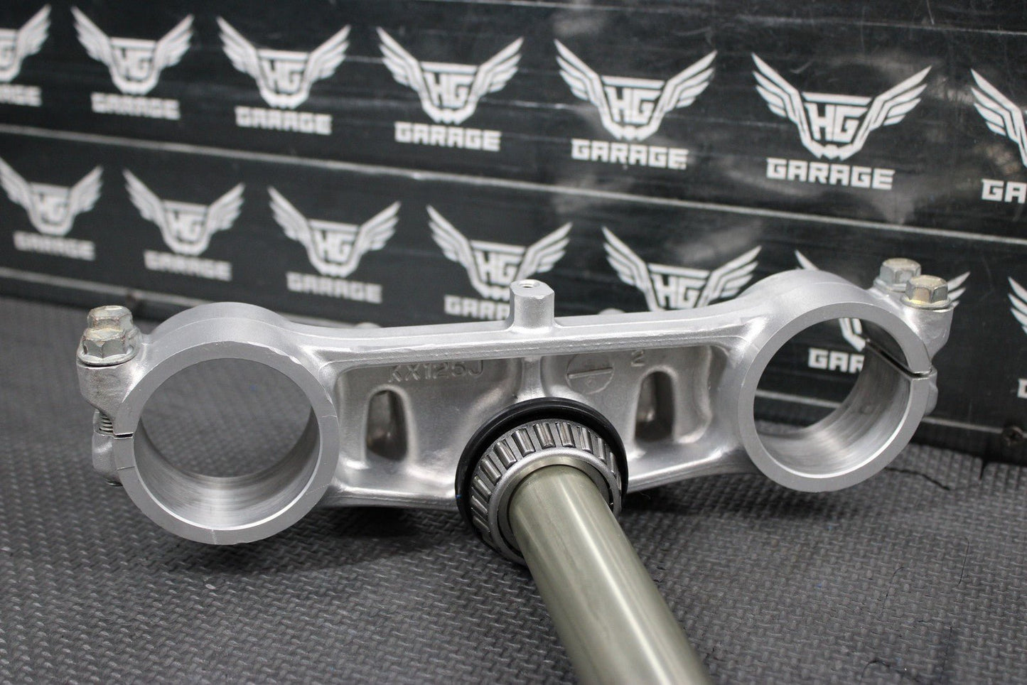 1996 KAWASAKI KX125 OEM FRONT FORKS LOWER UPPER TRIPLE TREE STEM CLAMP SET NICE! - hggarage