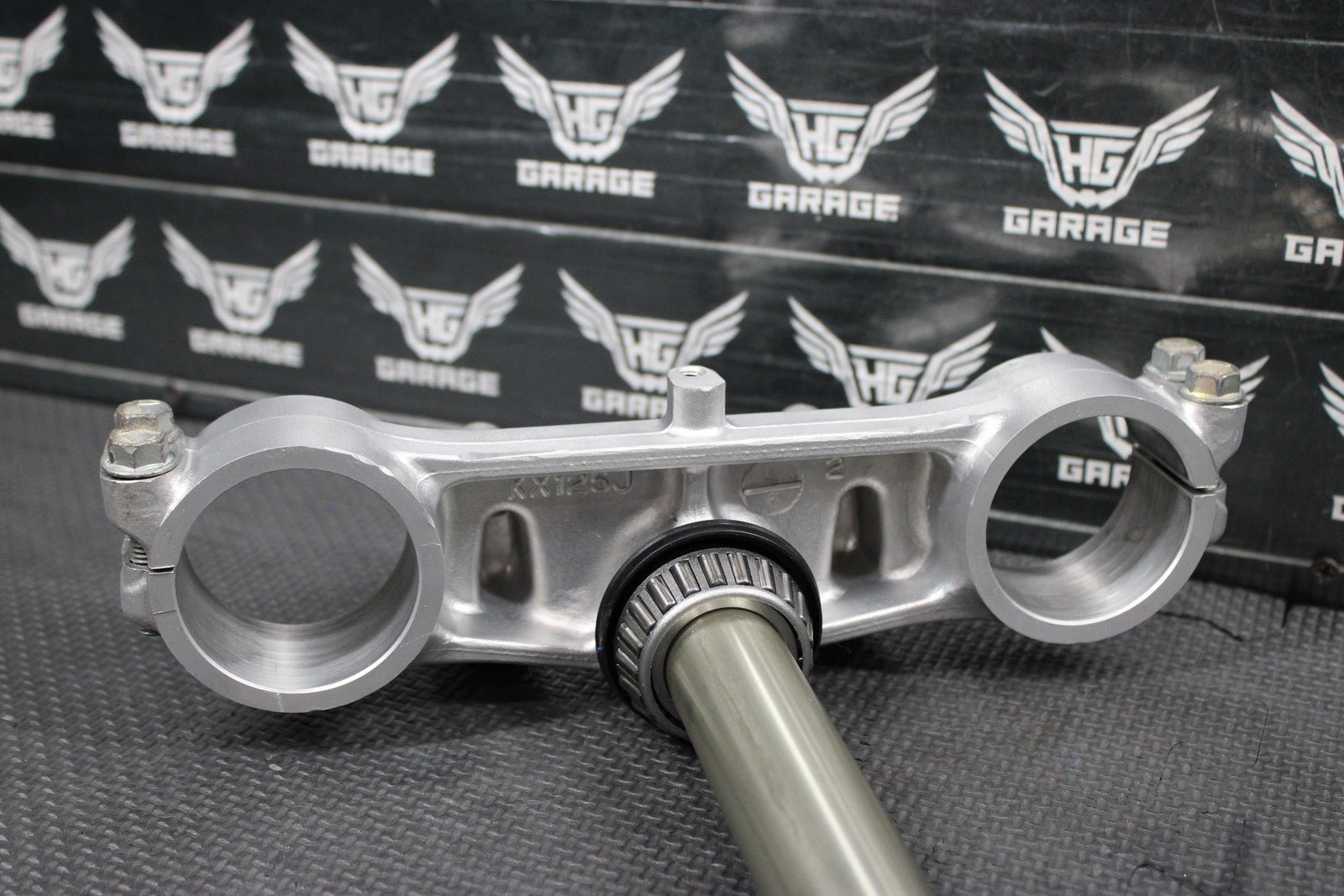 1996 KAWASAKI KX125 OEM FRONT FORKS LOWER UPPER TRIPLE TREE STEM CLAMP SET NICE! - hggarage
