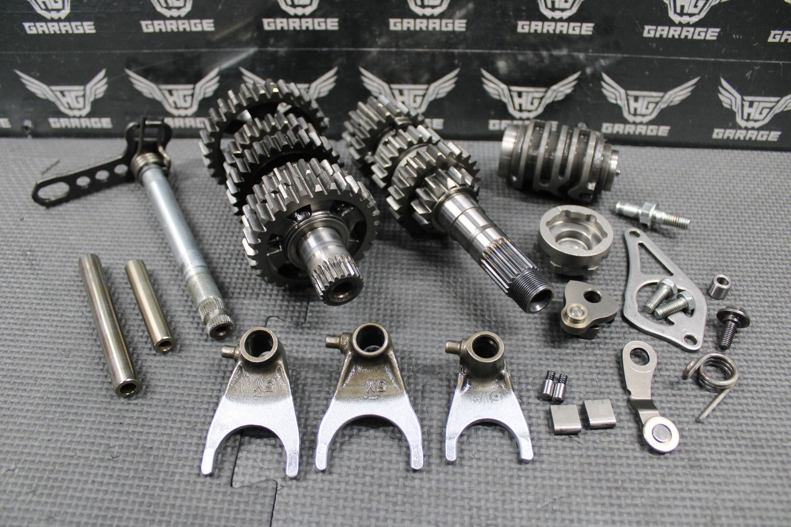 2008 HONDA CRF250R OEM TRANSMISSION TRANNY GEARBOX GEARS SHIFT FORKS NICE! - hggarage