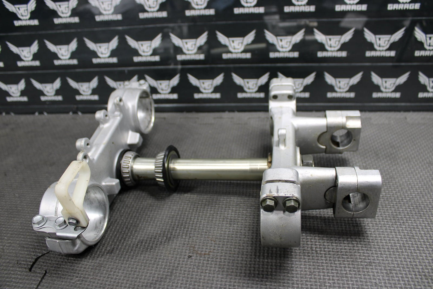2002 YAMAHA YZ250F OEM FRONT FORKS LOWER UPPER TRIPLE TREE STEM CLAMP FAT BAR - hggarage