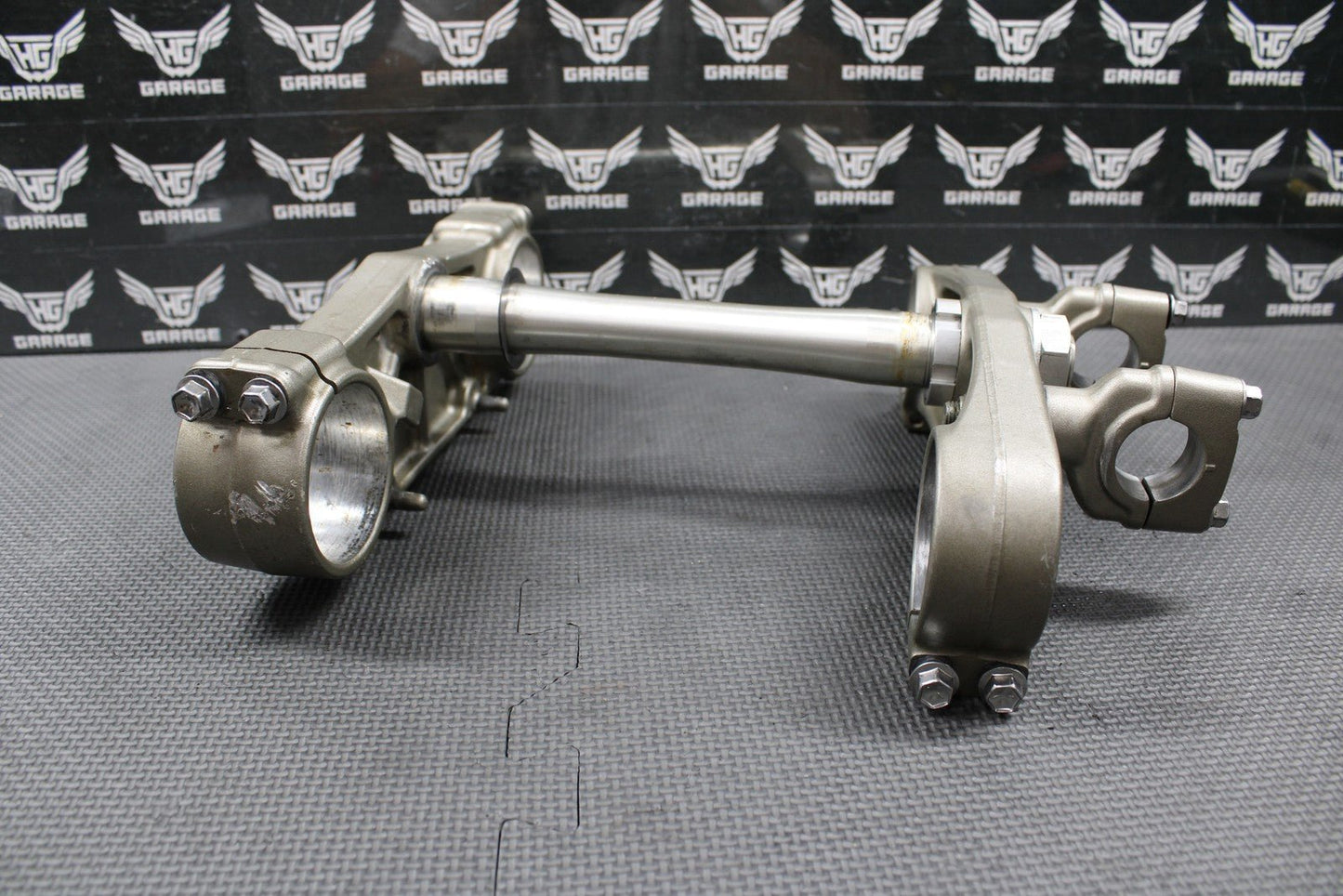 2009 YAMAHA YZ450F OEM FRONT FORKS LOWER UPPER TRIPLE TREE STEM BAR CLAMP STEM - hggarage