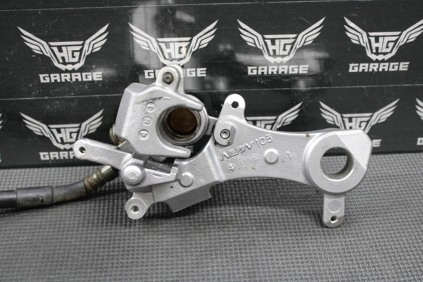 2009 YAMAHA YZ450F OEM NISSIN REAR BACK BRAKE CALIPER MASTER CYLINDER LEVER LINE - hggarage