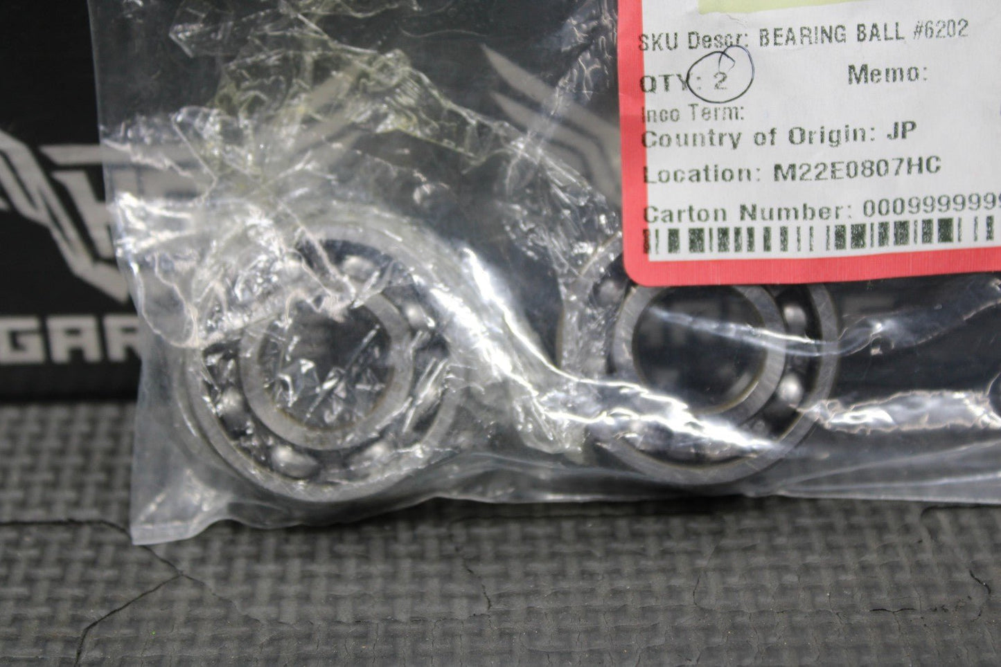 QTY 2 - NEW NOS KAWASAKI KX125 OEM TRANSMISSION BALL BEARING 601B6202 - hggarage