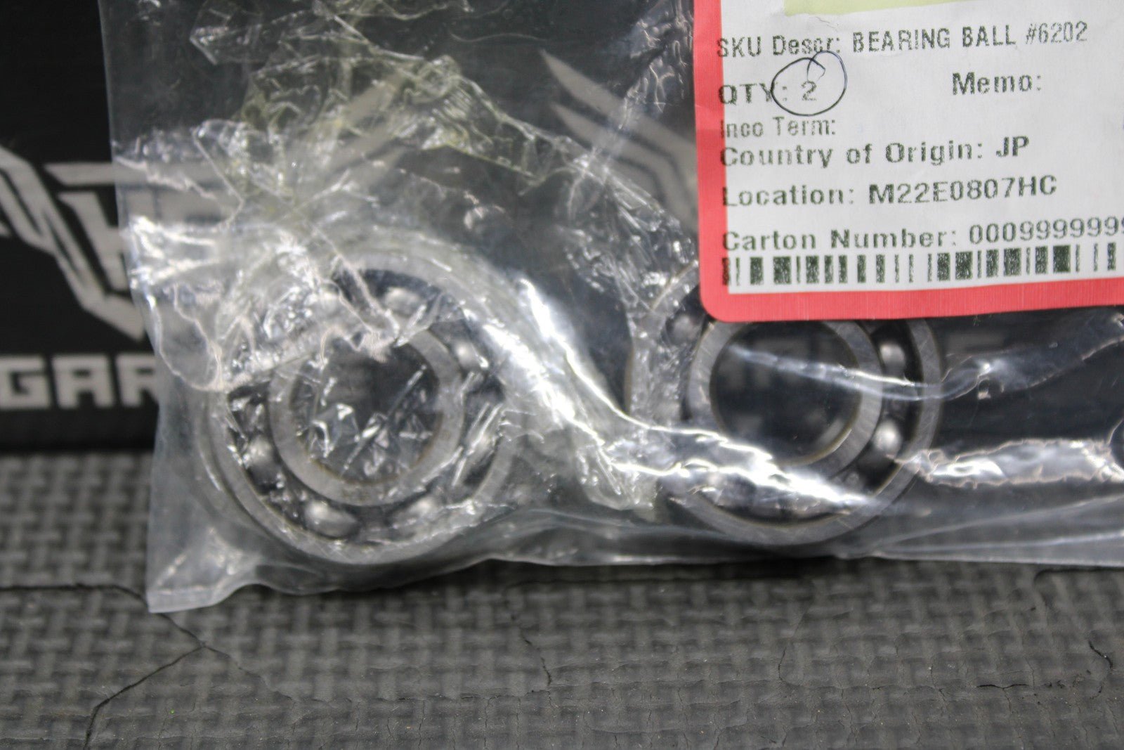 QTY 2 - NEW NOS KAWASAKI KX125 OEM TRANSMISSION BALL BEARING 601B6202 - hggarage