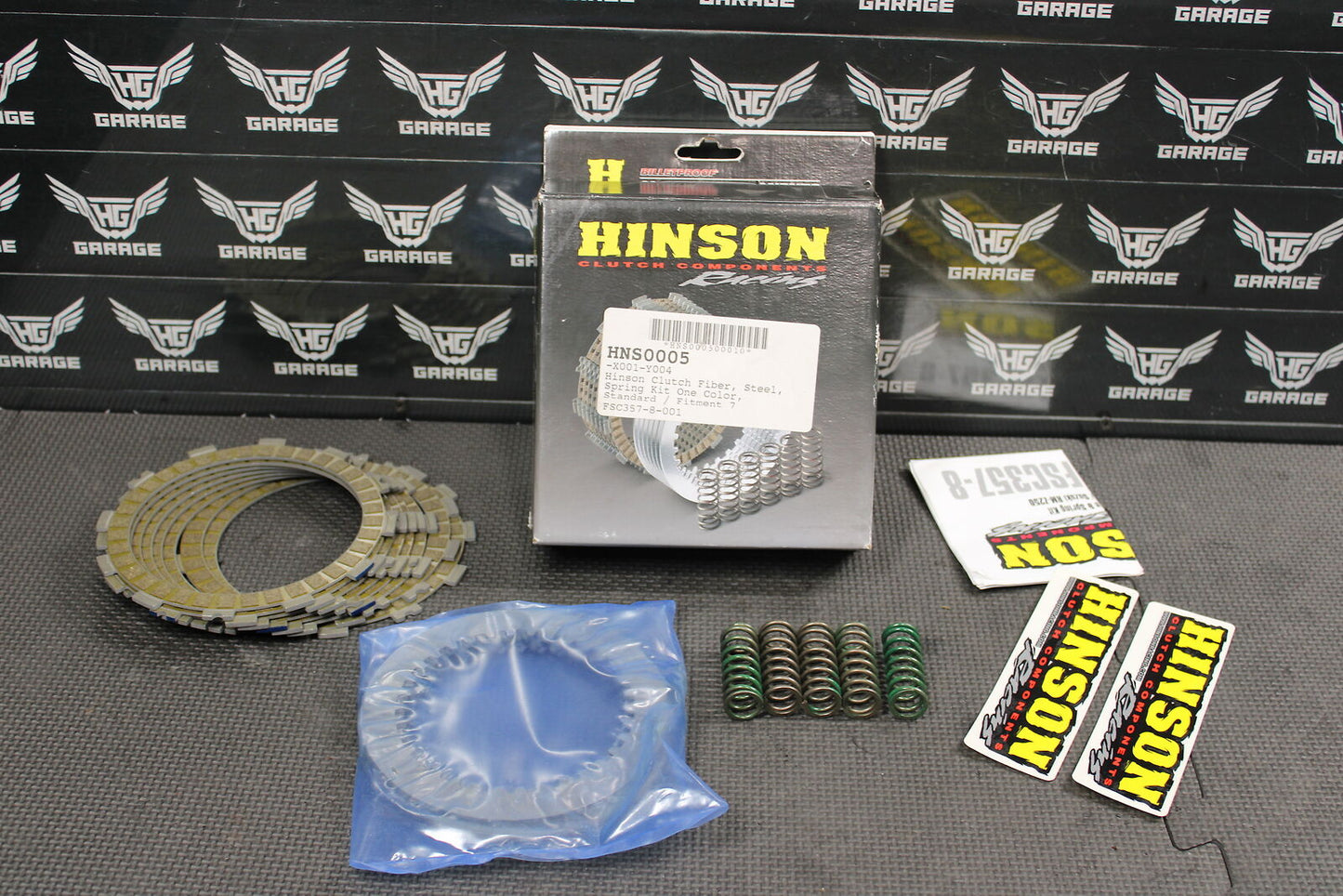 NEW 04-20 KAWASAKI KX250F HINSON CLUTCH PLATE KIT FIBER STEEL SPRINGS FSC357-8