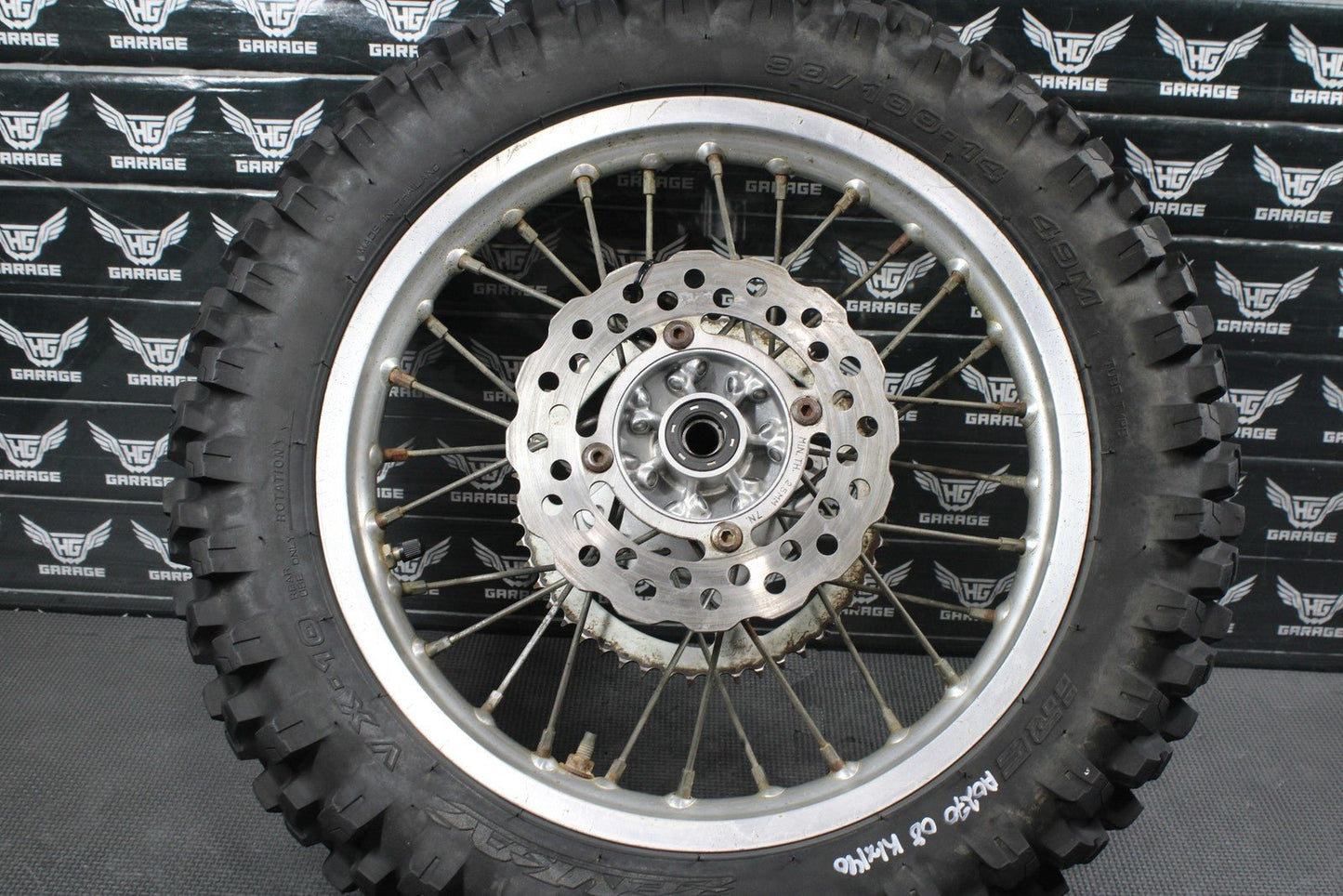 2008 KAWASAKI KLX140 14" SMALL WHEEL OEM REAR BACK WHEEL RIM HUB - hggarage