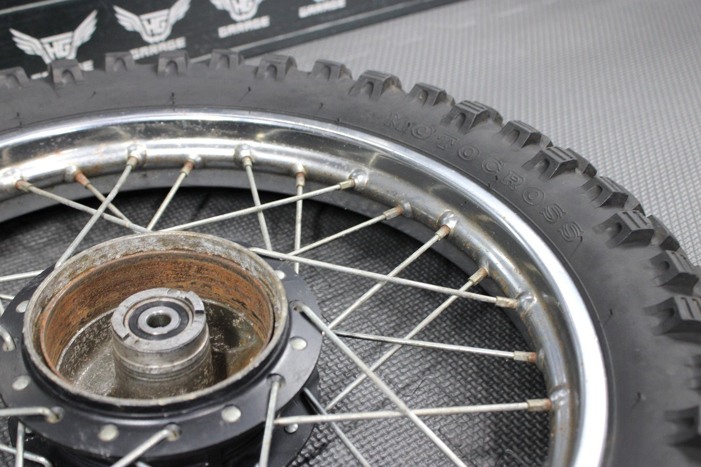 1985 YAMAHA PW80 OEM FRONT WHEEL RIM HUB 451 - 25111 - 00 - 98 94414 - 14227 - 00 - hggarage