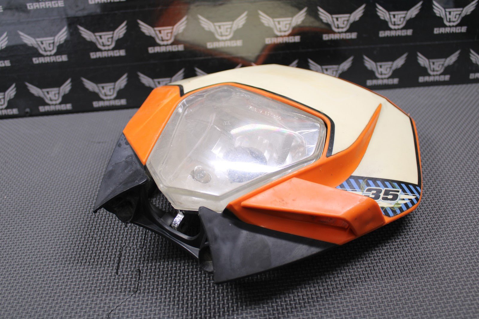 2010 KTM 250 XCF - W OEM HEADLIGHT SHROUD NUMBER PLATE HEAD LIGHT 7730800704404 - hggarage