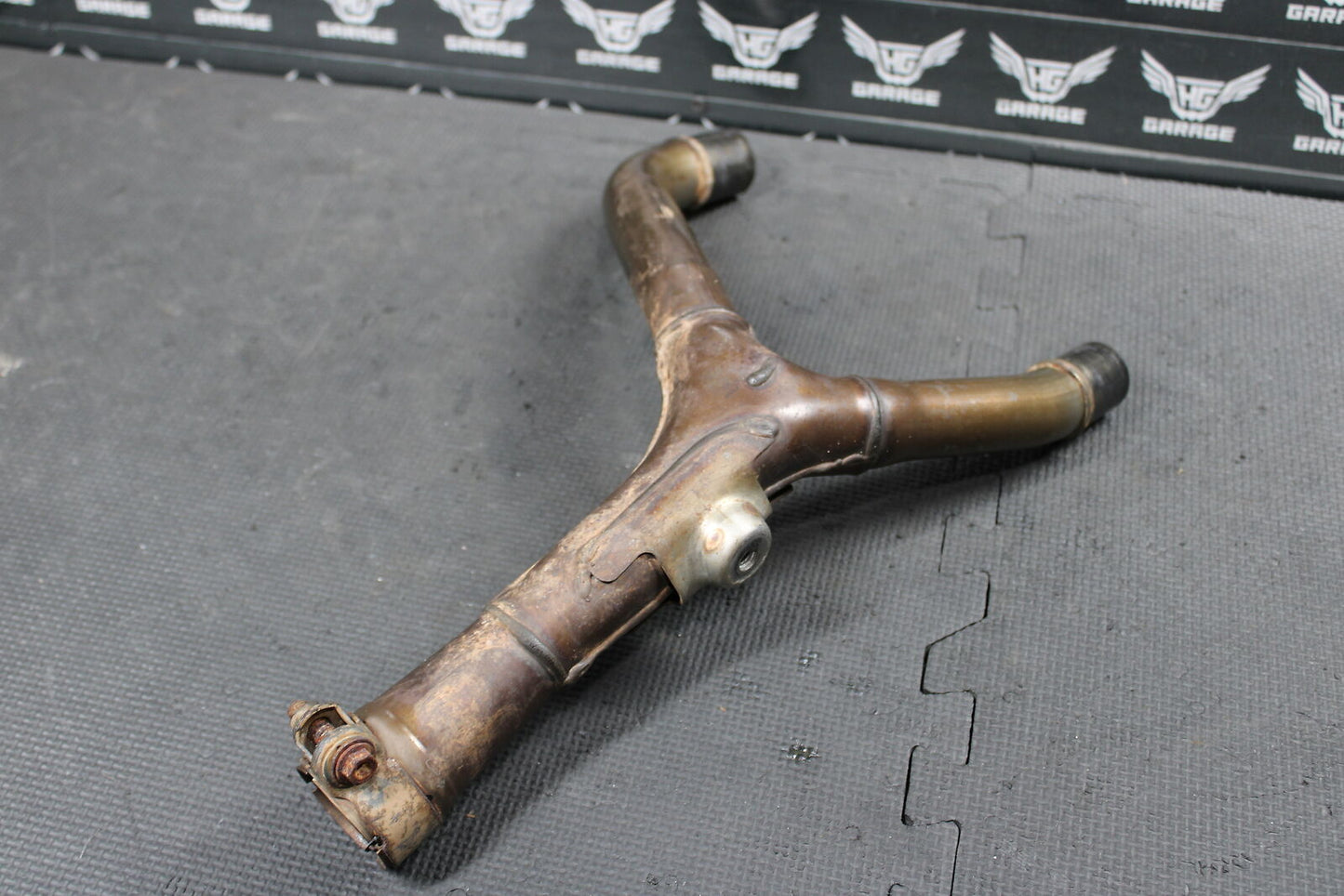 2008 HONDA CRF250R OEM MUFFLER EXHAUST Y PIPE DUAL EXHAUST JOINT SLIP ON