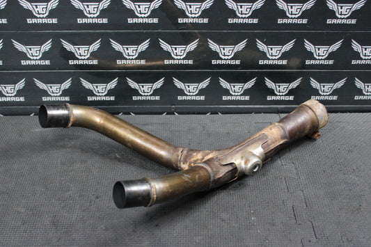 2008 HONDA CRF250R OEM MUFFLER EXHAUST Y PIPE DUAL EXHAUST JOINT SLIP ON